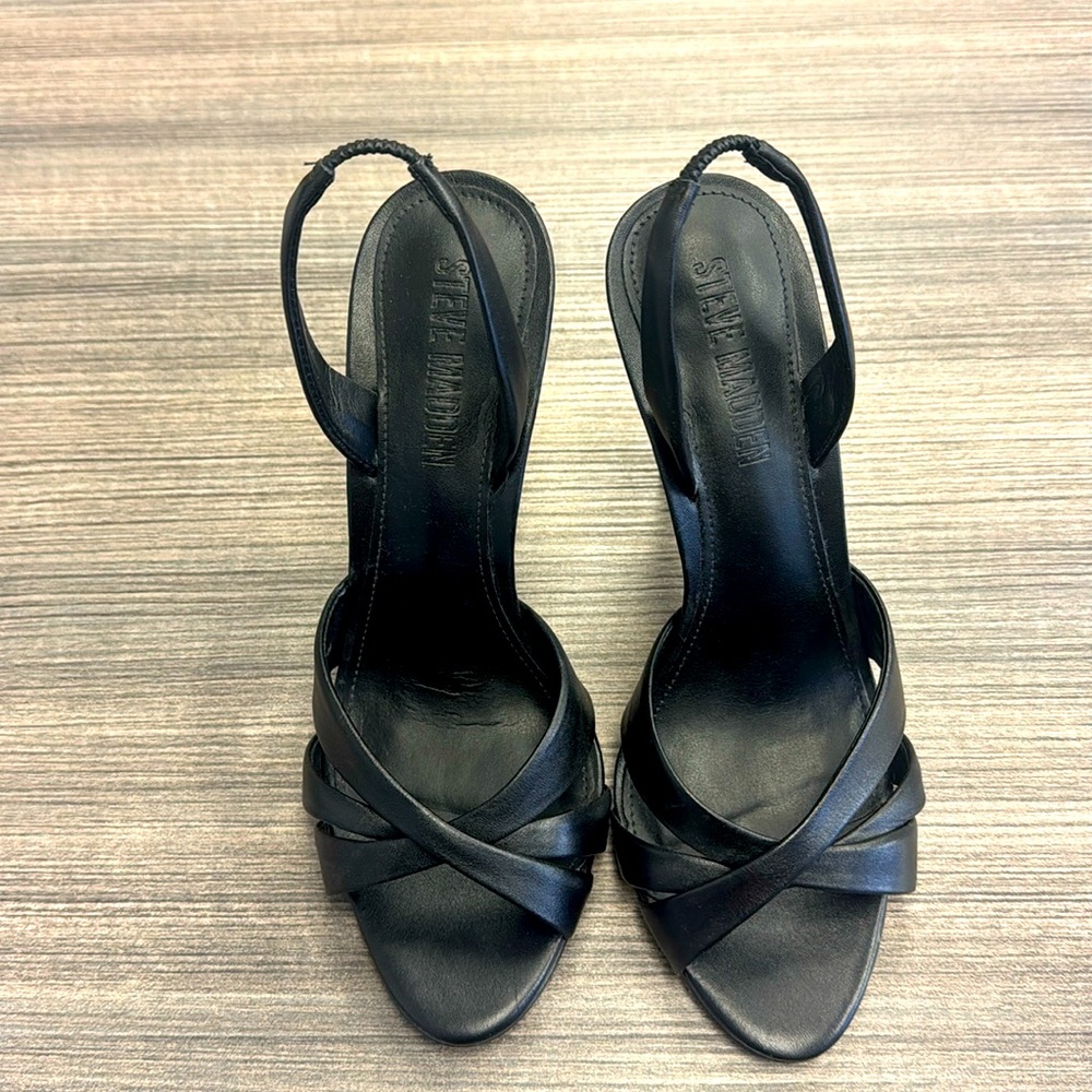 Steve Madden open toe sling back stilettos